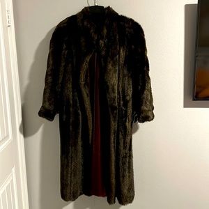 Vintage faux full length fur coat